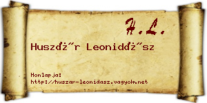 Huszár Leonidász névjegykártya
